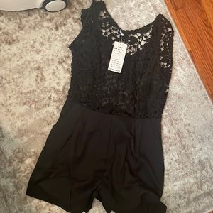 Lace Black Romper